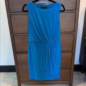 White House Black Market Asymmetrical Blue Dress